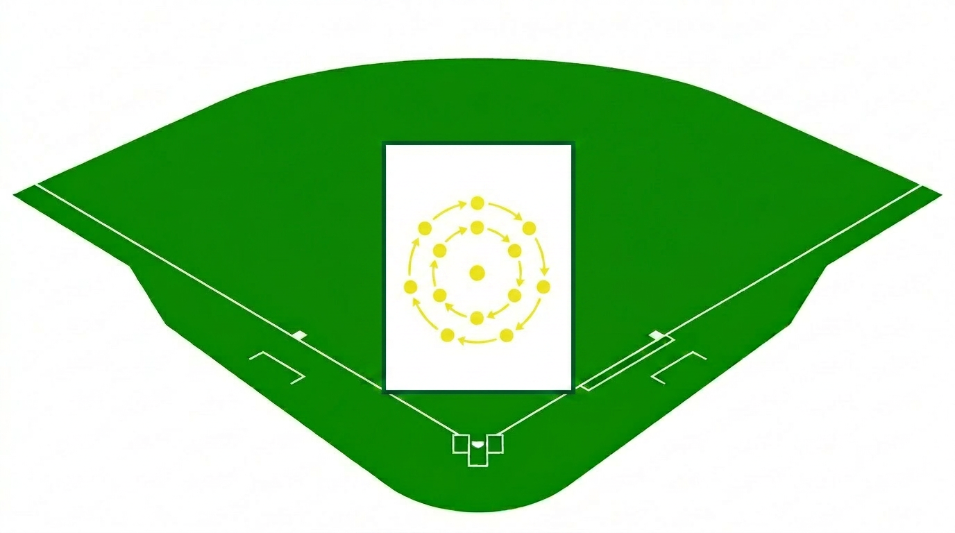 baseball field with rotation card